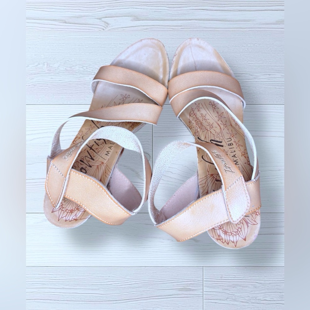 BLOWFISH MALIBU Women’s Hapuku Nude Wedge Sandals with Faux Cork Sole - Picture 10 of 15